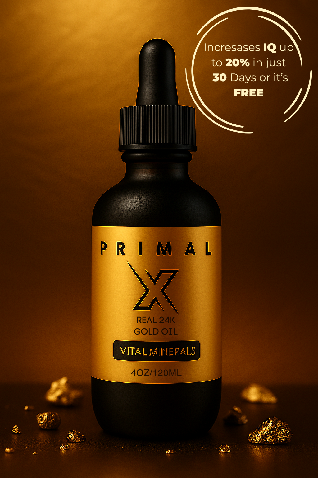 PrimalU Natural Gold Oil Supplement